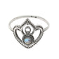 Labradorite Gemstone 925 Solid Silver Band Crown Boho Ring Jewelry