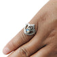 Labradorite Gemstone 925 Solid Silver Band Crown Boho Ring Jewelry