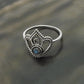 Labradorite Gemstone 925 Solid Silver Band Crown Boho Ring Jewelry