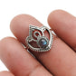Labradorite Gemstone 925 Solid Silver Band Crown Boho Ring Jewelry