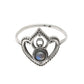Rainbow Moonstone Gemstone Bezel Crown Daughter Band New Ring Solid Silver