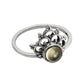 Round November Citrine Stone Band Mother Crown Ring 925 Sterling Silver