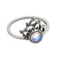 Labradorite Gemstone Engagement Band Crown New Ring Solid Sterling Silver