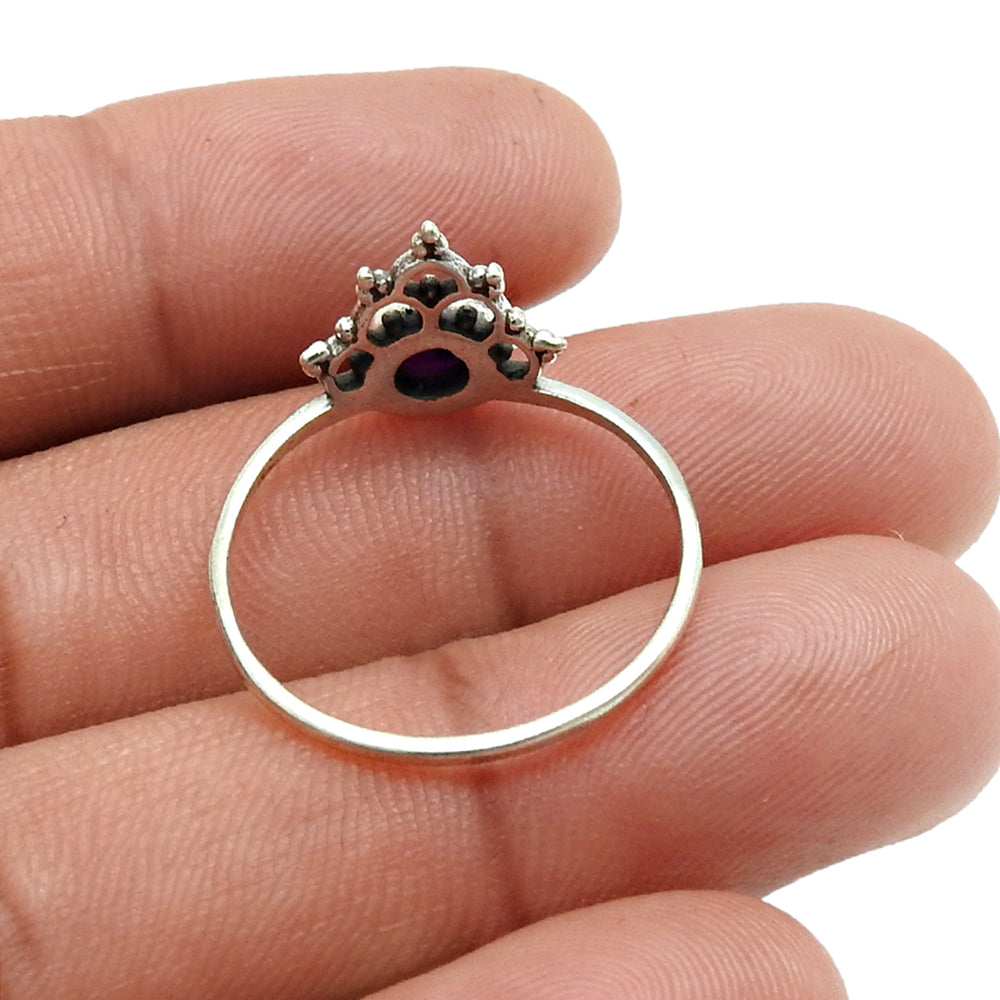 Labradorite Gemstone Engagement Band Crown New Ring Solid Sterling Silver
