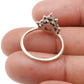 Round Natural Rose Quartz 925 Silver Band Wedding Trendy Crown Bezel Ring