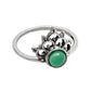 Natural Green Onyx Art Deco Band Statement Crown Ring 925 Sterling Silver