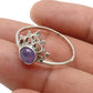 Round Amethyst Stone Crown Artisan New Band Engagement Ring Solid Silver
