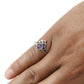 Round Amethyst Stone Crown Artisan New Band Engagement Ring Solid Silver