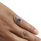 Round Throat Chakra Lapis Lazuli Gemstone Crown Wife Band Ring 925 Silver