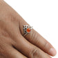 Carnelian Gemstone 925 Sterling Silver Daughter Band Anniversary Crown Ring