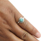Round Turquoise Stone Solid Sterling Silver Bezel Band Wife Flower Ring