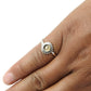 Natural Citrine Solid Silver Handmade Boho Band Bezel Promise Flower Ring