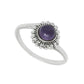 Natural Amethyst Solid Silver Engagement Flower Band Boho Birthday Ring