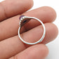 Natural Amethyst Solid Silver Engagement Flower Band Boho Birthday Ring