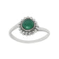 Round Natural Green Onyx Flower Elegant Band Wedding Ring 925 Solid Silver
