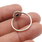 Round Natural Rainbow Moonstone Band Flower Boho Ring Solid Sterling Silver