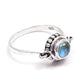 Natural Rainbow Moonstone 925 Silver Daughter Band Crown Chakra Engagement Ring