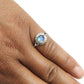 Natural Rainbow Moonstone 925 Silver Daughter Band Crown Chakra Engagement Ring