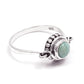 Sterling Silver Round Natural Larimar Cocktail Throat Chakra Boho New Ring