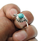 Turquoise Gemstone Daughter New Band Throat Chakra Bezel Ring Solid Silver