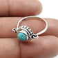 Turquoise Gemstone Daughter New Band Throat Chakra Bezel Ring Solid Silver
