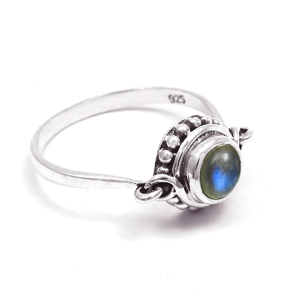 Sisters Day Sale Natural Labradorite Daughter Band New Ring Sterling Silver