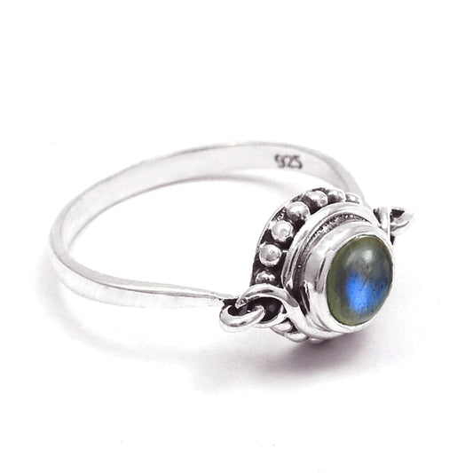 Sisters Day Sale Natural Labradorite Daughter Band New Ring Sterling Silver