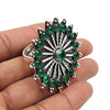 Natural Green Onyx Artisan Cocktail Statement Ring Solid Sterling Silver