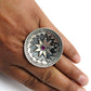 Adjustable Ring Birthstone Ruby 925 Sterling Silver Statement Jewelry