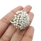 Natural White Pearls Statement Ring 925 Sterling Silver Jewelry Wedding Ring