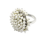 Natural White Pearls Statement Ring 925 Sterling Silver Jewelry Wedding Ring