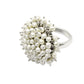 Natural White Pearls Statement Ring 925 Sterling Silver Jewelry Wedding Ring