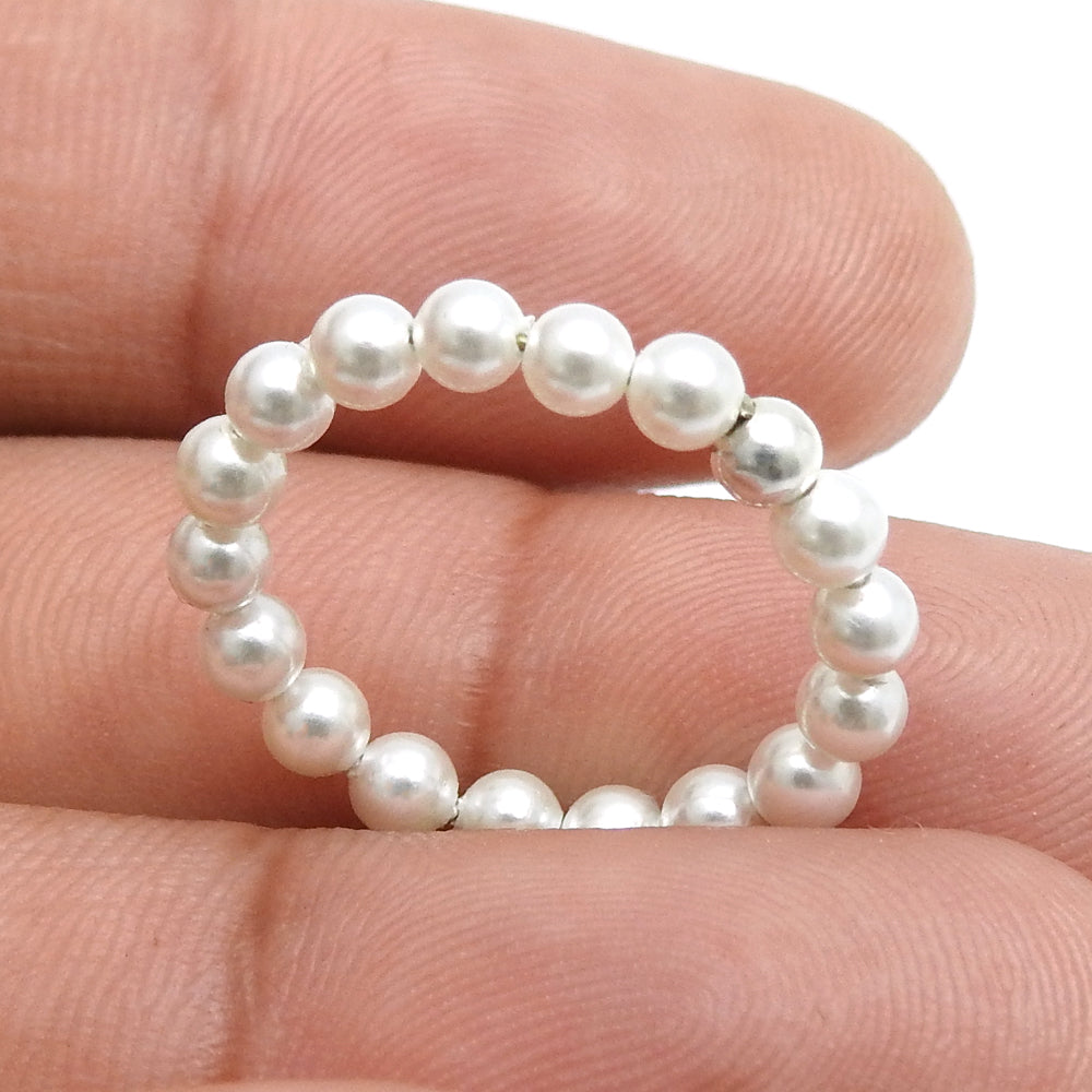 Natural Freshwater Pearl Ring 925 Sterling Silver Jewelry Wedding Ring