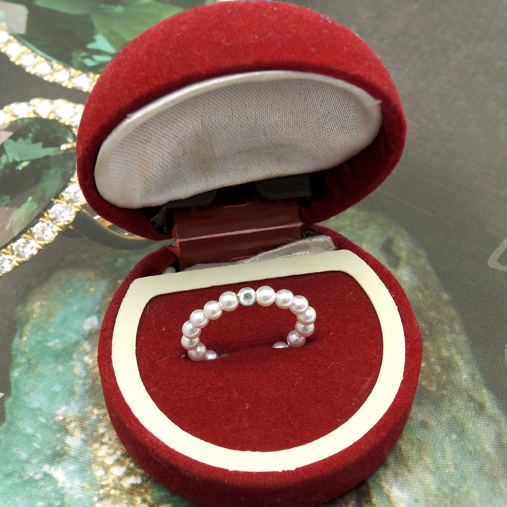 Natural Freshwater Pearl Ring 925 Sterling Silver Jewelry Wedding Ring