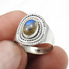 Labradorite Stone 925 Sterling Silver Bezel Cocktail Ring