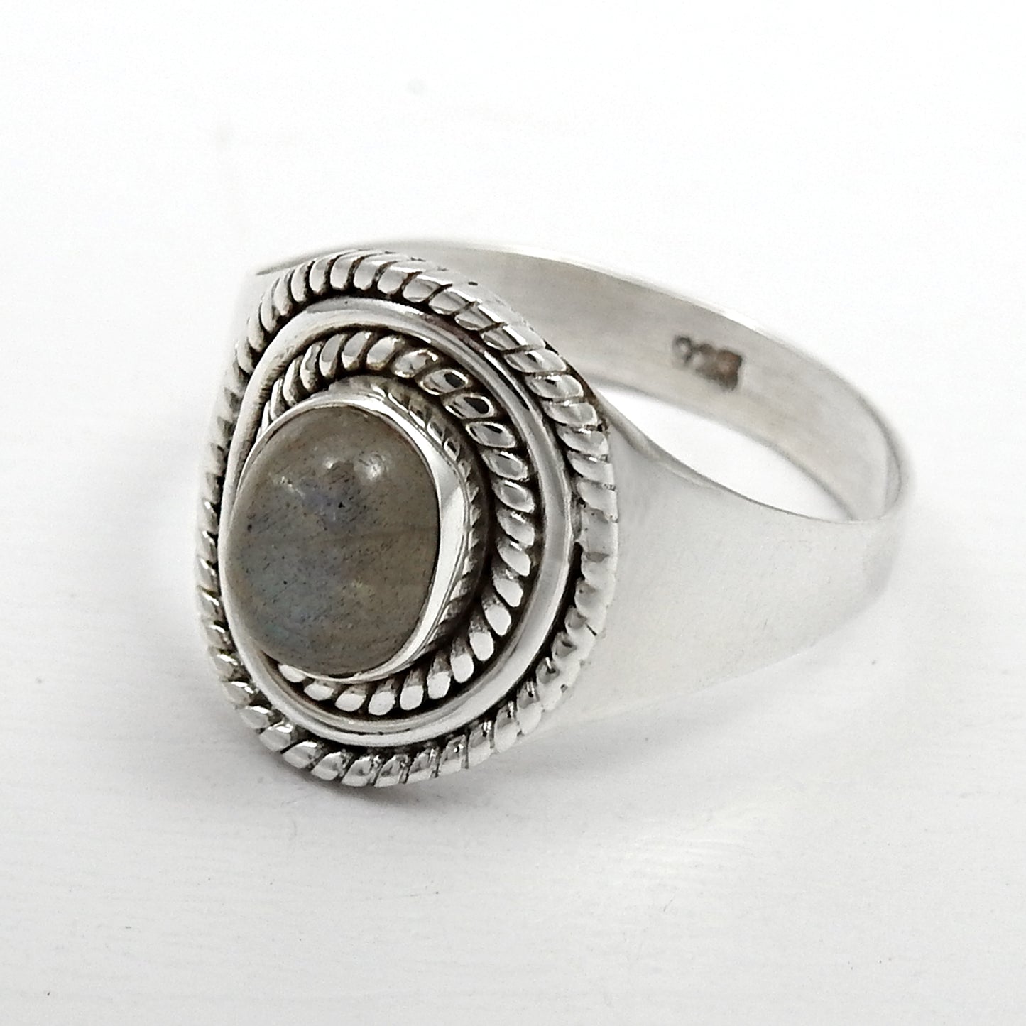Labradorite Stone 925 Sterling Silver Bezel Cocktail Ring