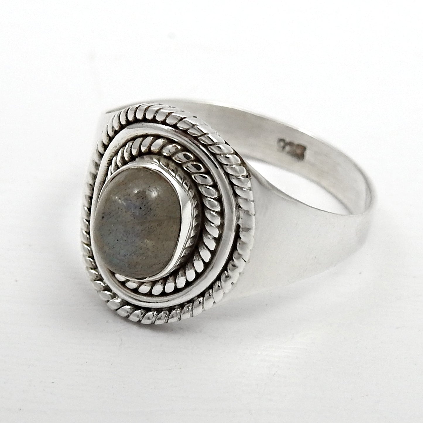 Labradorite Stone 925 Sterling Silver Bezel Cocktail Ring