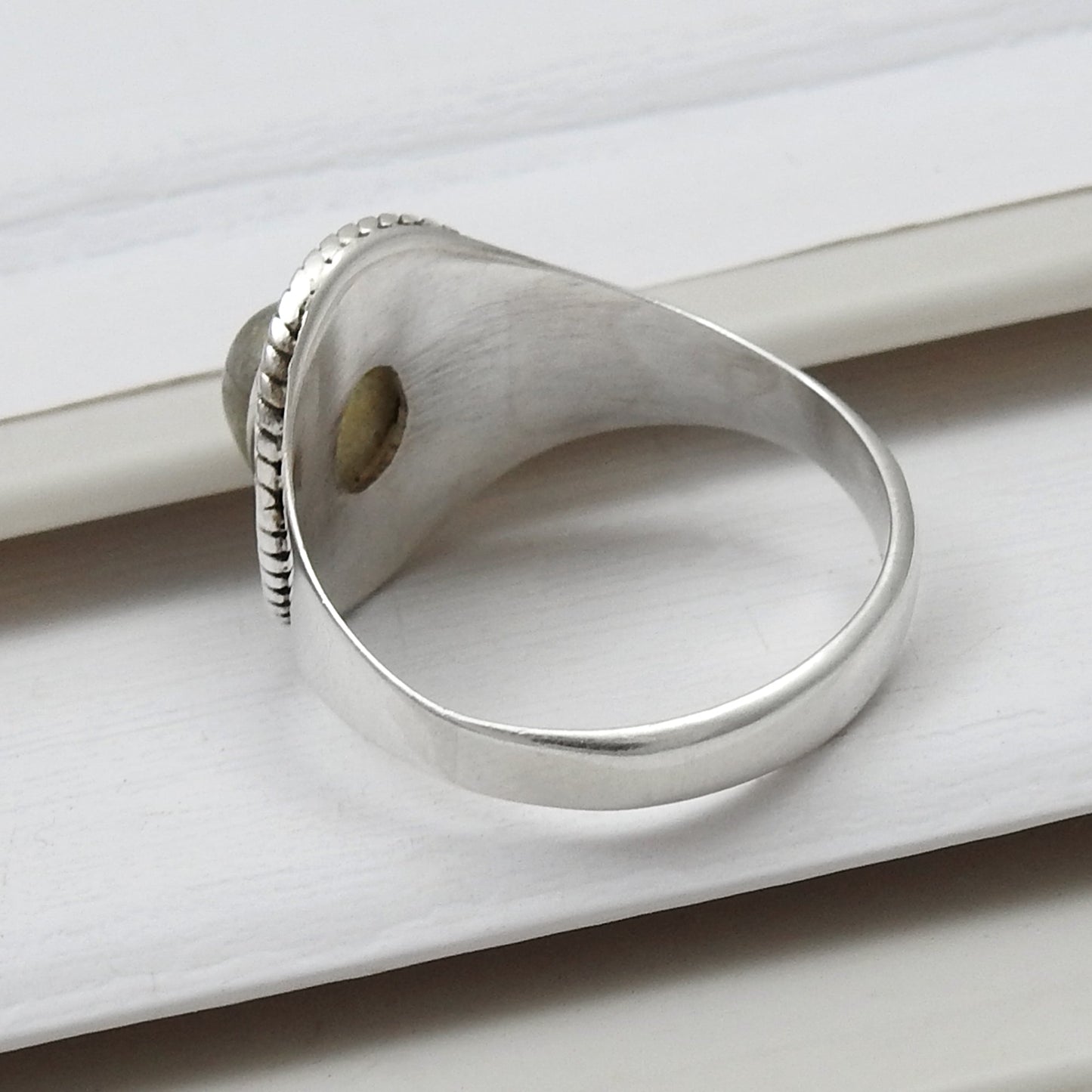 Labradorite Stone 925 Sterling Silver Bezel Cocktail Ring