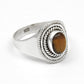 Sacral Chakra Tiger Eye Stone 925 Silver Ethnic Cocktail Ring