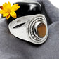 Sacral Chakra Tiger Eye Stone 925 Silver Ethnic Cocktail Ring