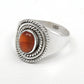 Women Gift Oval Natural Carnelian Solid 925 Silver Cocktail Ring