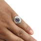 Oval Amethyst Stone Solid Silver February Birth Cocktail Bezel Ring Jewelry