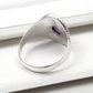 Oval Amethyst Stone Solid Silver February Birth Cocktail Bezel Ring Jewelry