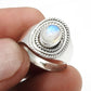 Rainbow Moonstone 925 Solid Silver Bezel Cocktail Ethnic Ring