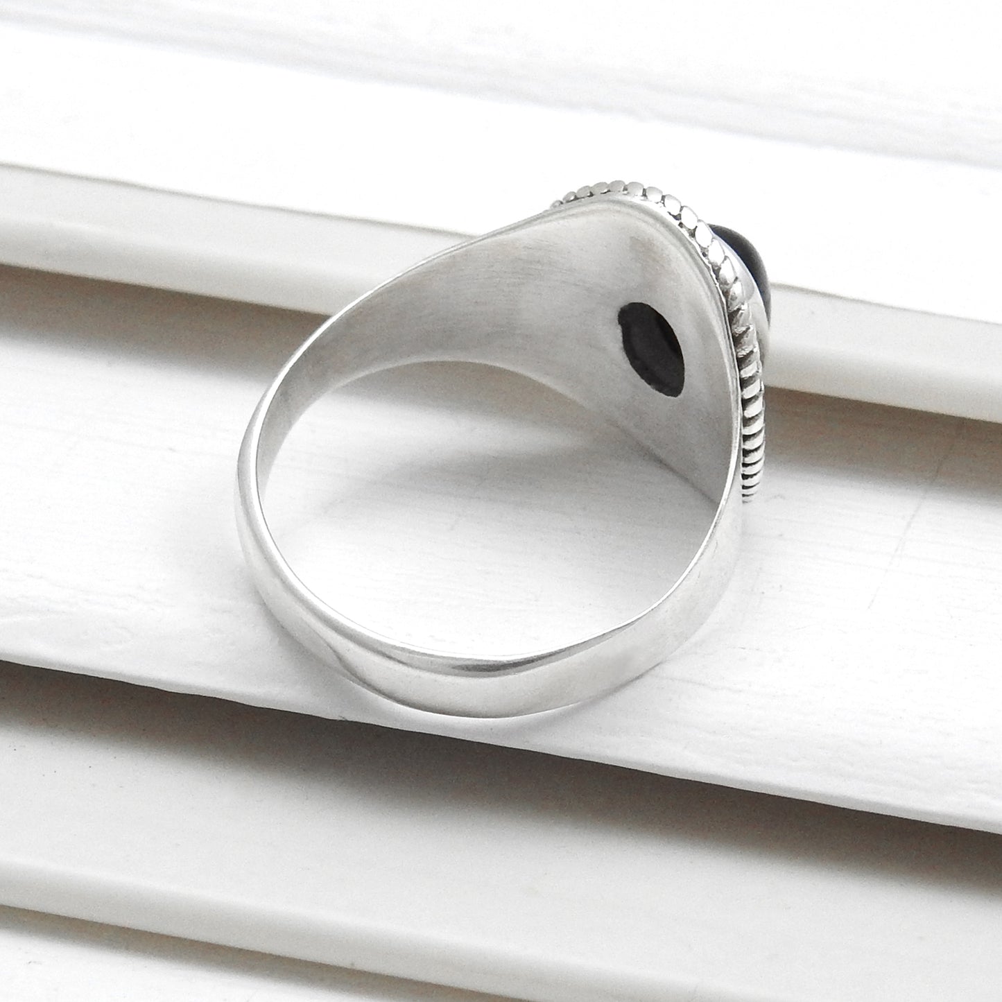 Black Onyx Gemstone Solid 925 Silver Women Gift Cocktail Ring