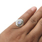 Rainbow Moonstone 925 Solid Silver Bezel Cocktail Ethnic Ring