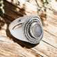 Rainbow Moonstone 925 Solid Silver Bezel Cocktail Ethnic Ring
