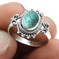 925 Sterling Silver Turquoise Gemstone Women Gift Statement Ring