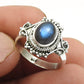 Labradorite Gemstone 925 Sterling Silver Statement Bezel Ring