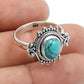 925 Sterling Silver Turquoise Gemstone Women Gift Statement Ring